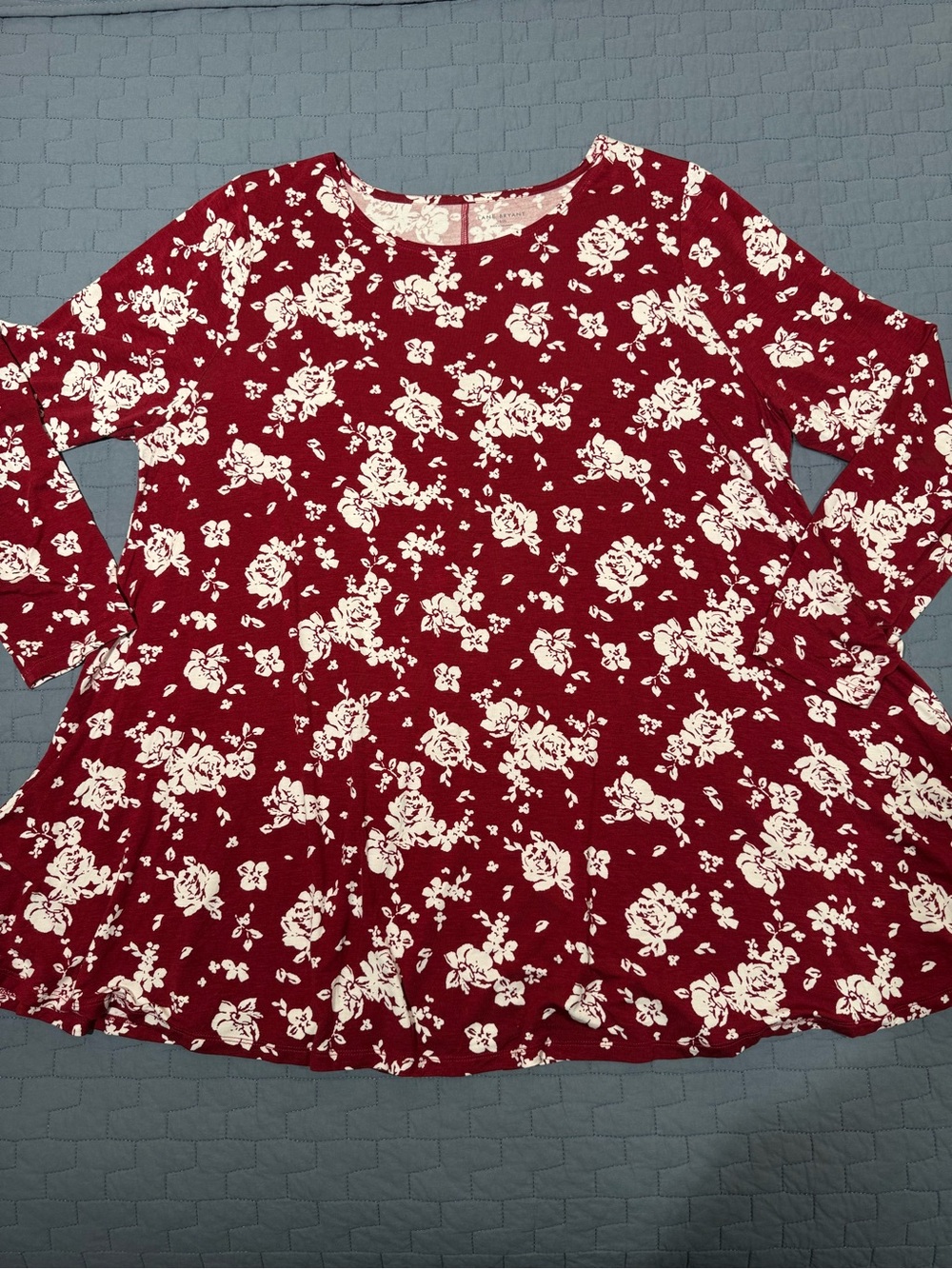 Lane Bryant Burgundy Floral Swing Tunic
